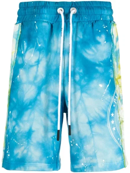 Pantaloni scurți Palm Angels cu imagine tie dye cu legături