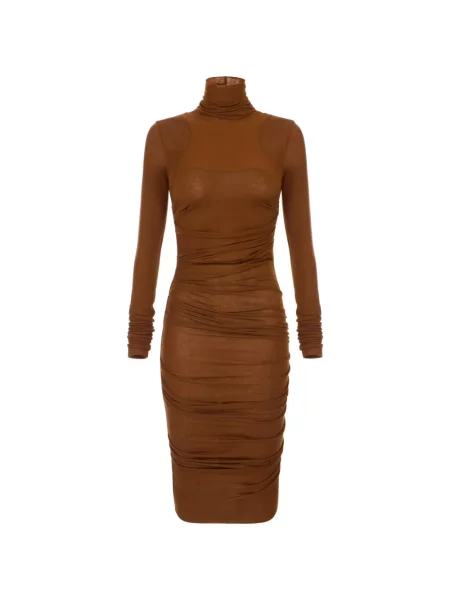Ușor rochie Elisabetta Franchi din jerseu maro