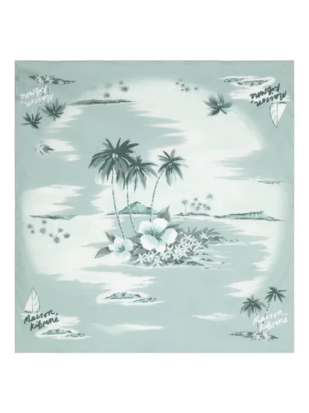 Fular Maison Kitsune cu imagine albastru