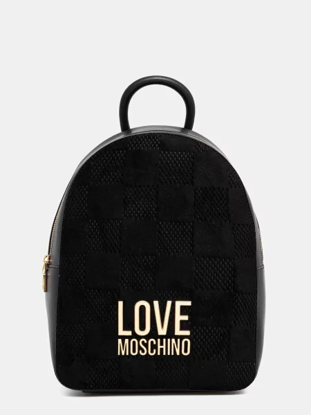 Раница Love Moschino дамска голям с апликация черно
