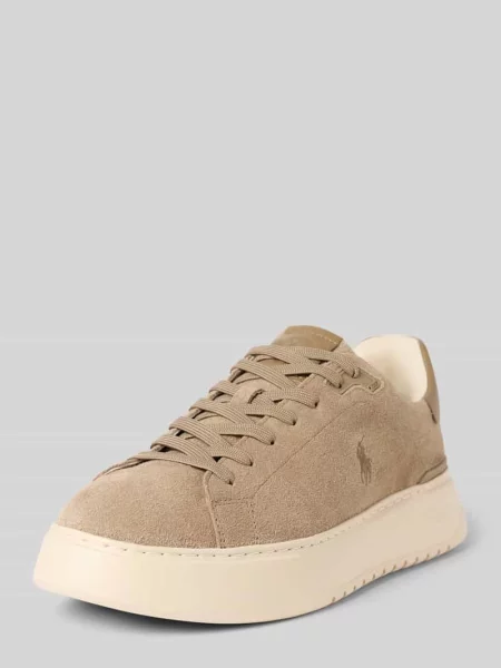 Sneakersy z wyhaftowanym logo Polo Ralph Lauren brązowe