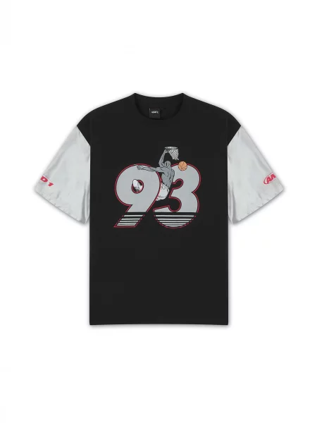 Tricou gri / portocaliu deschis / roșu pepene negru