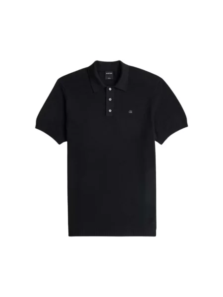 Dzianinowa koszulka polo G-star czarna
