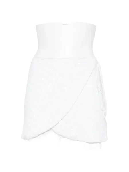 Fusta mini Oseree cu paiete plic alb