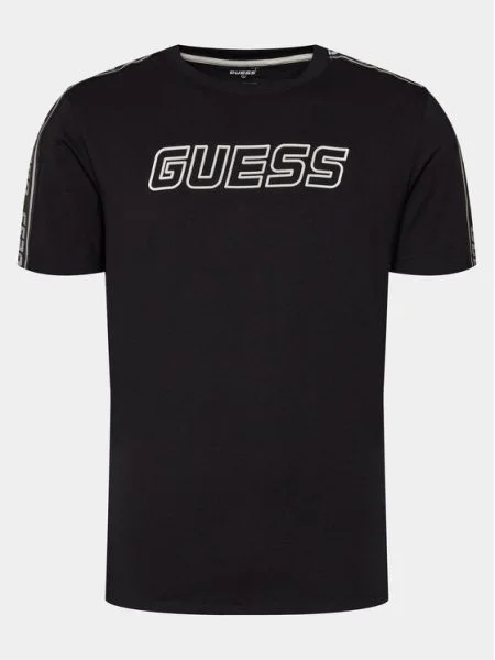 Тениска Guess ARLO с апликация черно