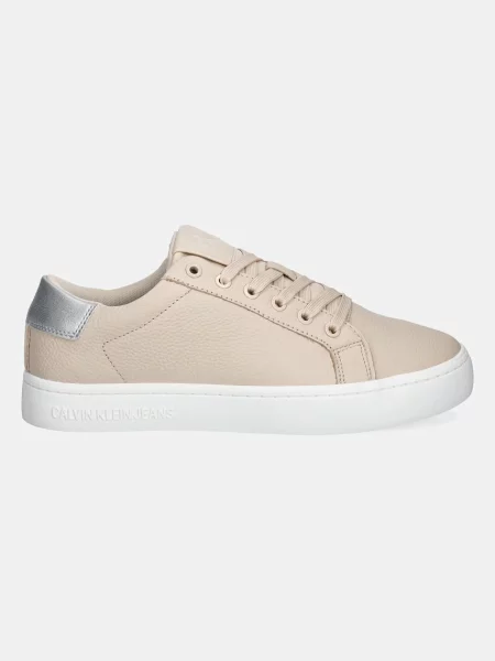 Kožené tenisky Calvin Klein Jeans CLASSIC CUPSOLE LOW OHB béžová