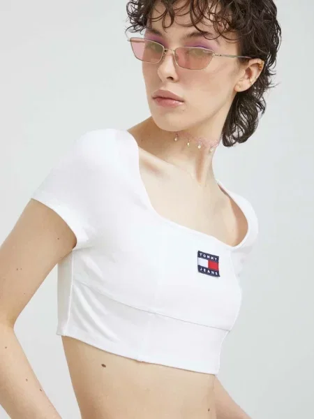 Топ Tommy Jeans бяло
