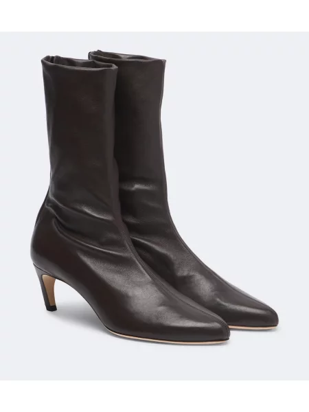 Cizme scurte Victoria Beckham din piele maro