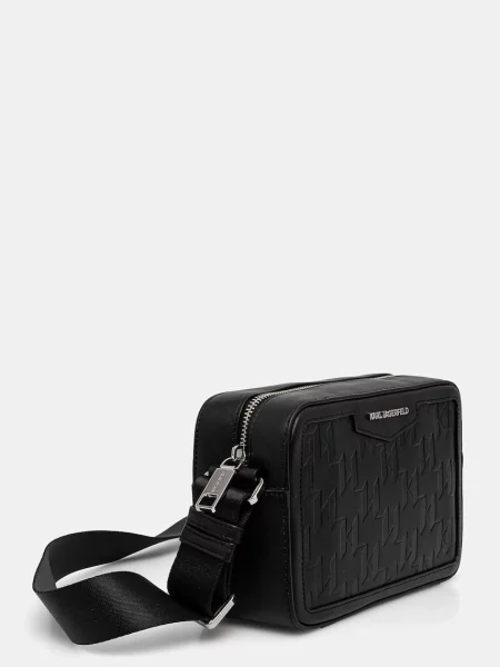 Кожаная сумка Karl Lagerfeld черная