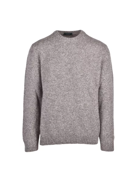 Sweter Zanone wełniany szary