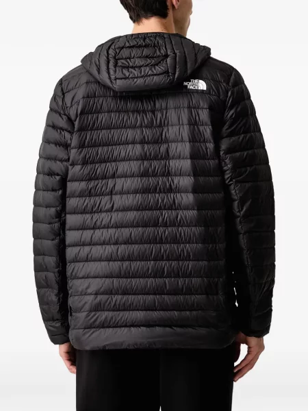 Пухено яке The North Face с качулка черно