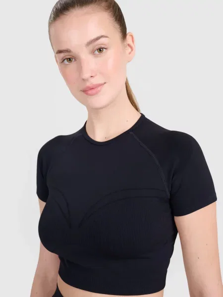 4F koszulka crop-top do ćwiczeń fitness M/L czarny