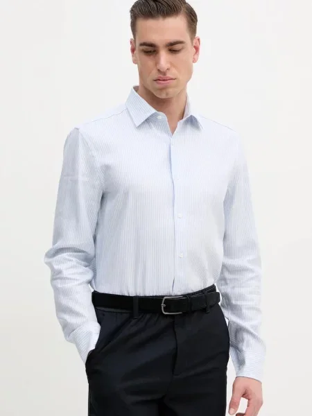 BOSS camasa de in cu guler clasic slim albastru