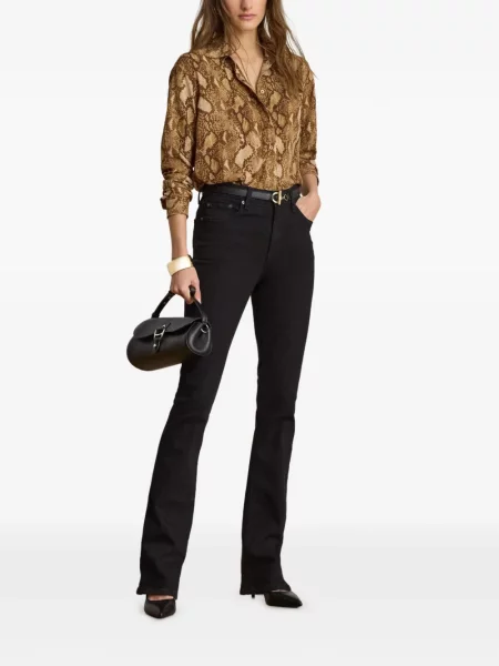 Πουκάμισο Lauren Ralph Lauren με σχέδιο καφέ