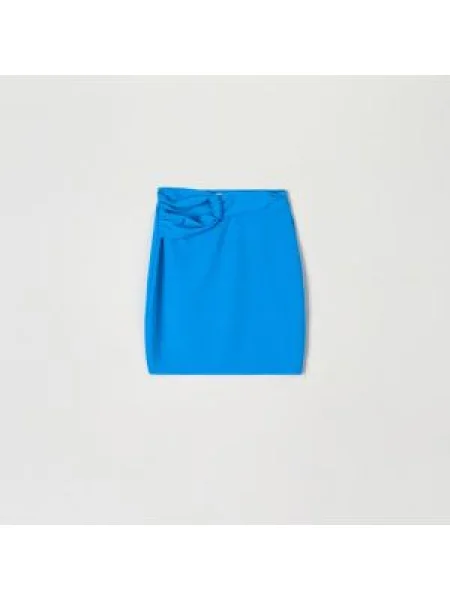 Sinsay Mini sukně s ozdobným vázáním modrá