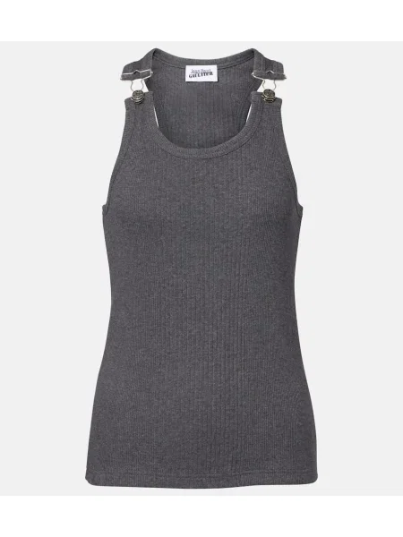 Top Jean Paul Gaultier din jerseu gri