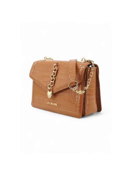 Torebka Love Moschino skórzana brązowa