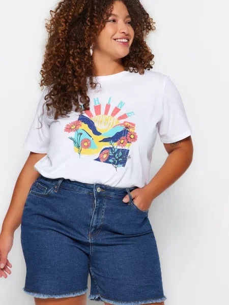 Szorty jeansowe Trendyol niebieskie