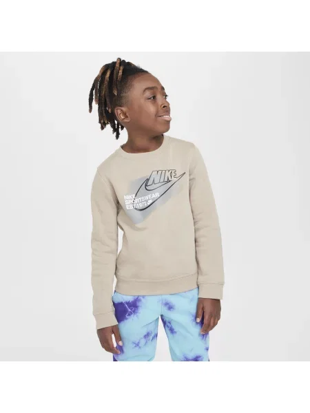 Bluza dziecięca Nike Sportswear Standard Issue Crew-Neck khaki brązowa