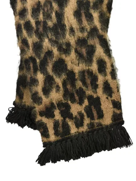 Fular Cedarwood cu glugă cu imagine cu model leopard