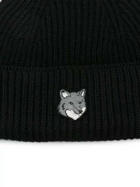 Căciulă Maison Kitsune tricotate negru