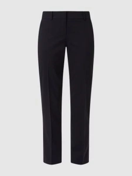 Spodnie materiałowe o kroju slim fit z mieszanki żywej wełny Windsor granatowe