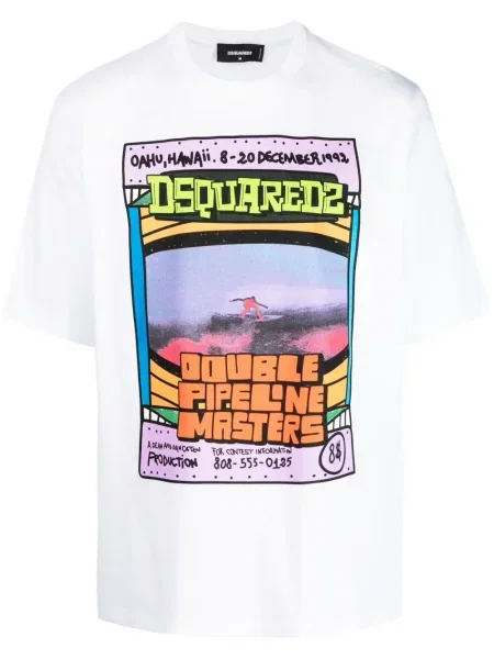 Tricou Dsquared2 cu imagine alb