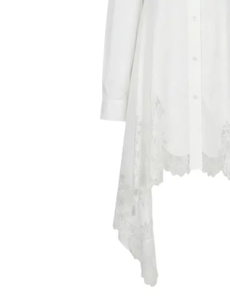 Rochie tip cămașă Monse din dantelă alb