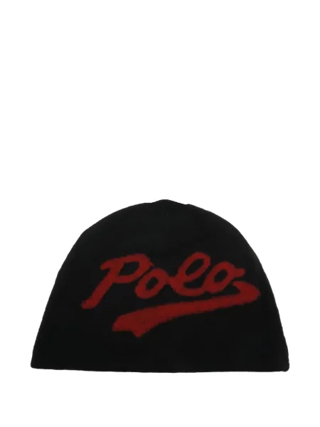 Plstěný čepice Polo Ralph Lauren s autogramem černý