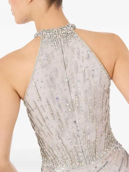 Rochie maxi Jenny Packham de costum gri