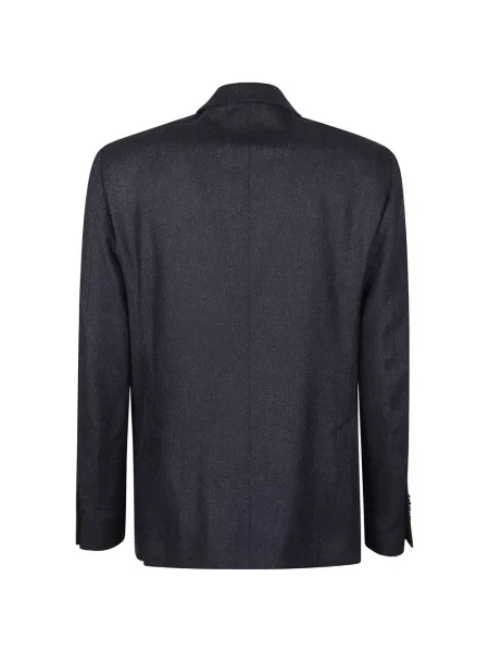Sacou Lardini cu model herringbone albastru