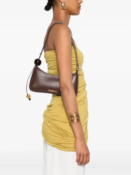 Geantă Jacquemus cu perle maro