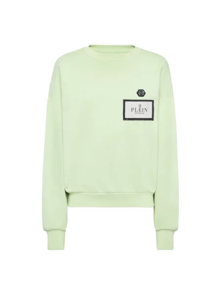 Bluza Philipp Plein z okrągłym dekoltem zielona