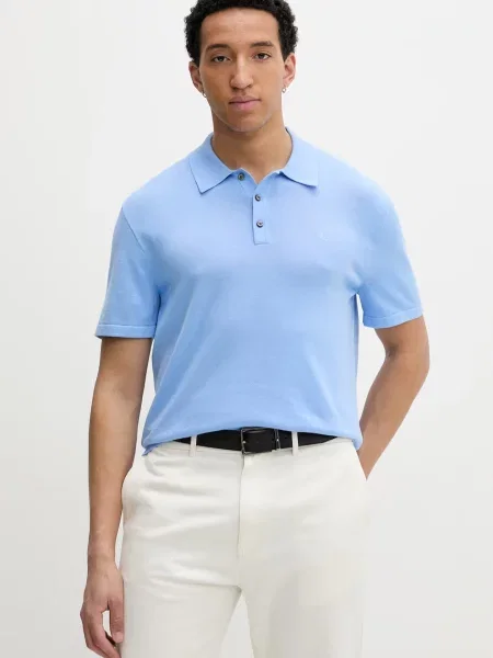 Tricou polo Calvin Klein albastru