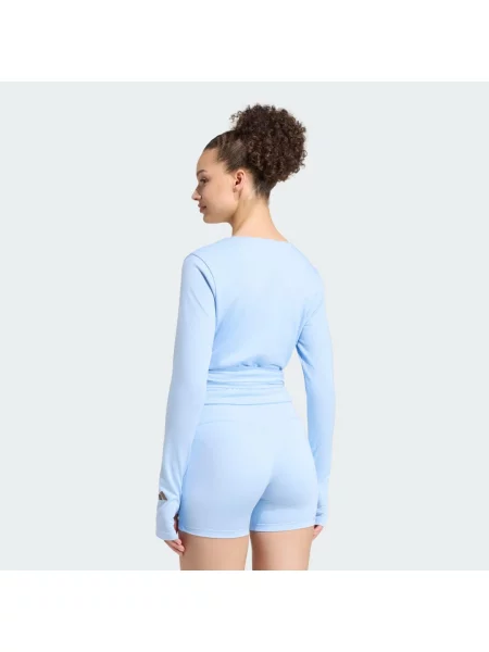 Top Adidas w paski kopertowy niebieski