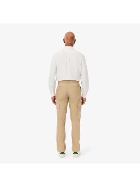 Lacoste Lekkie Spodnie Cargo Regular Fit beżowy
