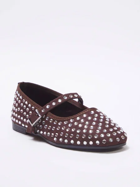 Trendyol Odprte balerinke čokolada