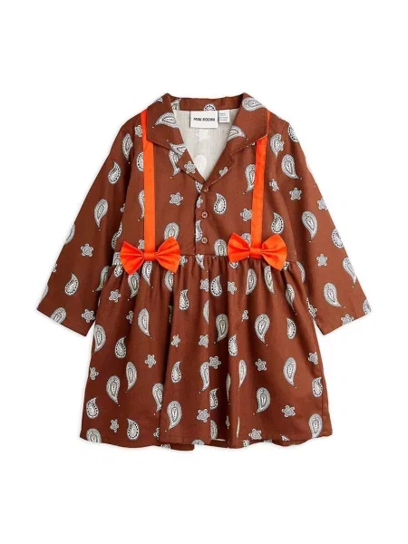 Mini Rodini Dětské šaty Paisley hnědé