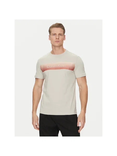 Calvin Klein Póló Linear Ombre Regular Fit szürke