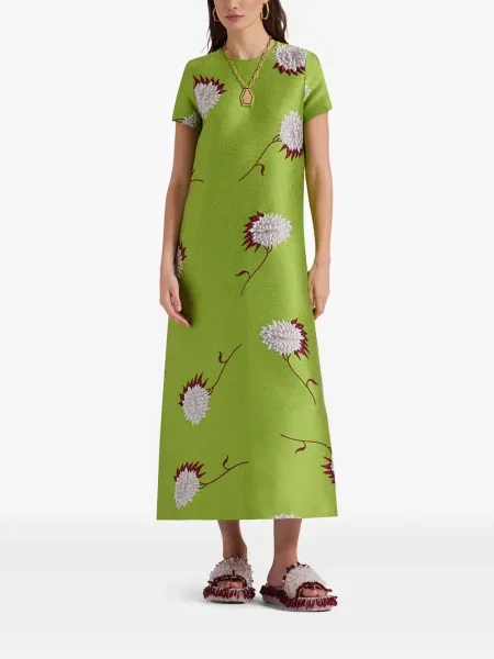 Rochie midi La Doublej până la genunchi de costum verde
