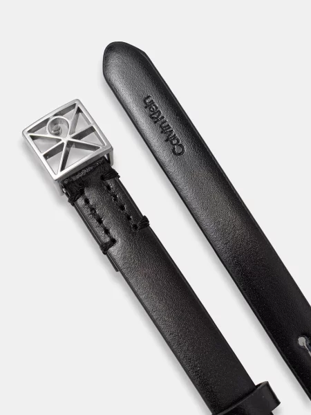 Calvin Klein pas usnjeni črna