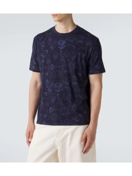 Tricou Etro cu model floral albastru