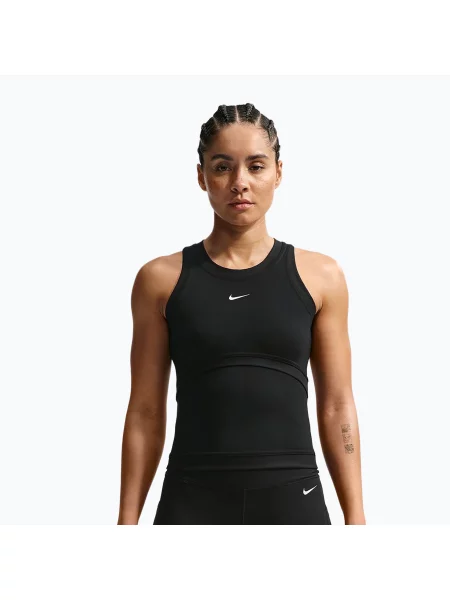 Tricou de antrenament pentru femei Nike One Dri-Fit black/black/white alb