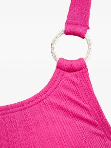 Spodnie Michael Michael Kors skórzane bez obcasa plecione różowe