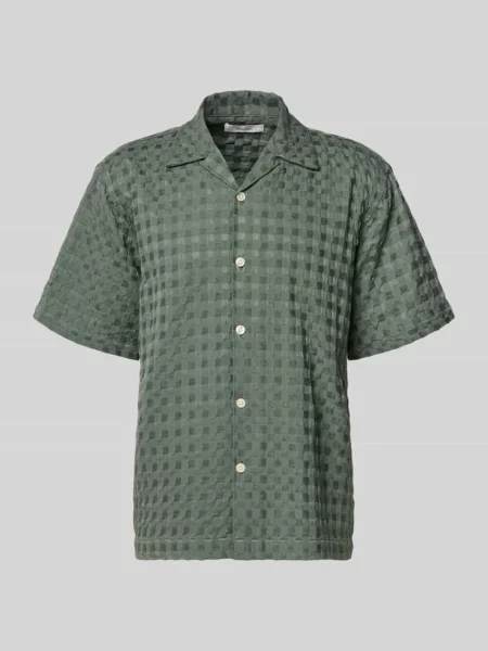 Koszula casualowa o kroju relaxed fit z czystej bawełny model MONTY' Selected Homme zielona