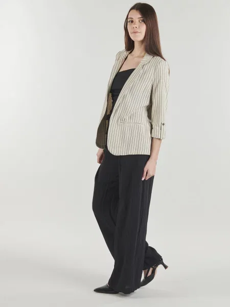 VERO MODA Blejzr VMJesmilo / černá béžová