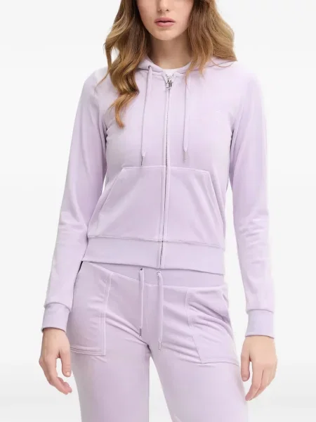 Hanorac cu glugă Juicy Couture cu broderie violet