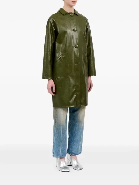 Μονόστομος παλτό Mm6 Maison Margiela πράσινο