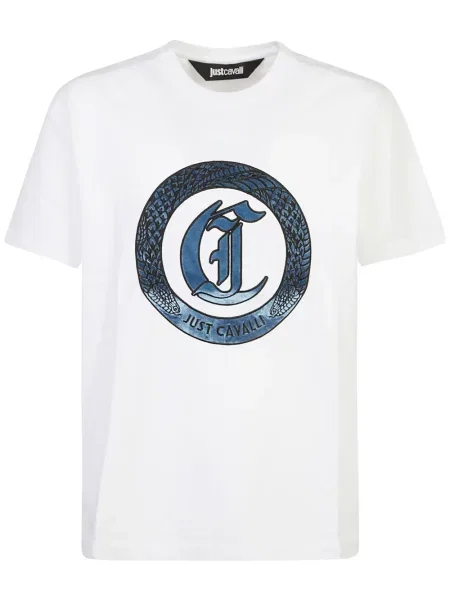 Tricou Just Cavalli cu imagine alb