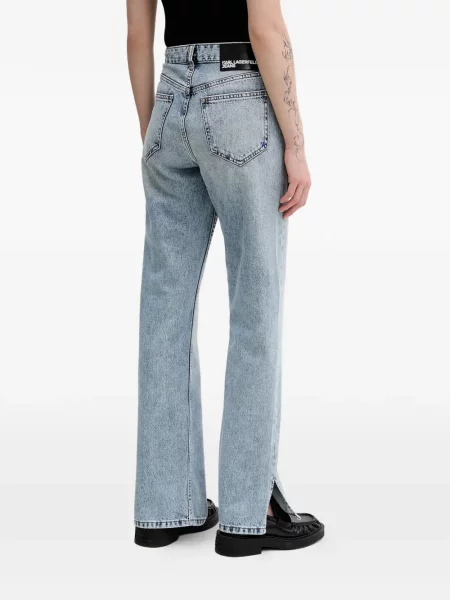 Blugi Karl Lagerfeld Jeans cu crăpătură albastru